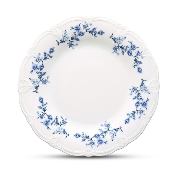Bel/moder servirni porcelanast krožnik ø 32 cm Retro – BonBistro