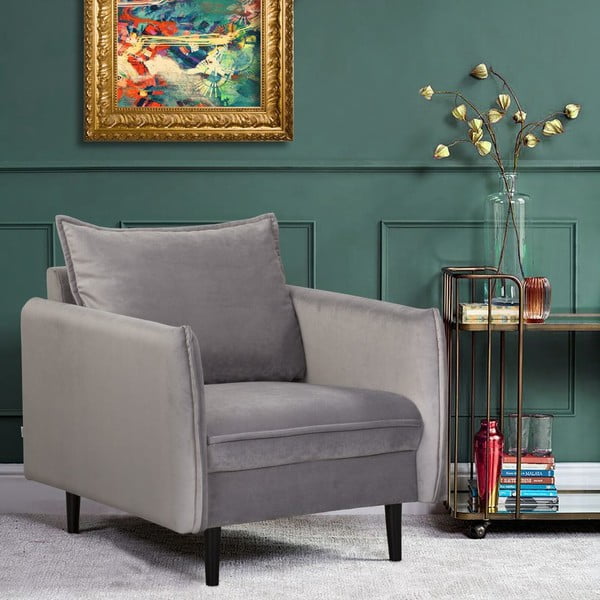 Siv žameten fotelj Juli – Ropez-image-1