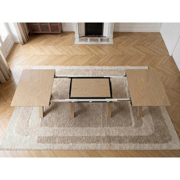 Raztegljiva jedilna miza z dodatno ploščo z mizno ploščo v hrastovem dekorju 100x160 cm Martha – Bobochic Paris-image-4