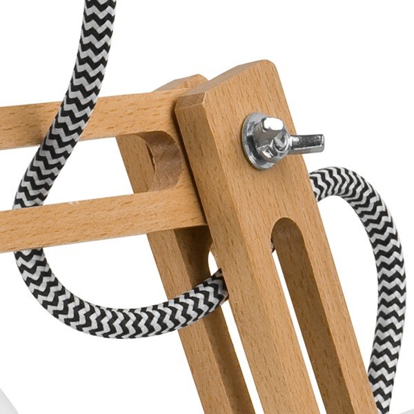Bela/rjava stenska svetilka ø 15 cm Marcello – LAMKUR-image-4