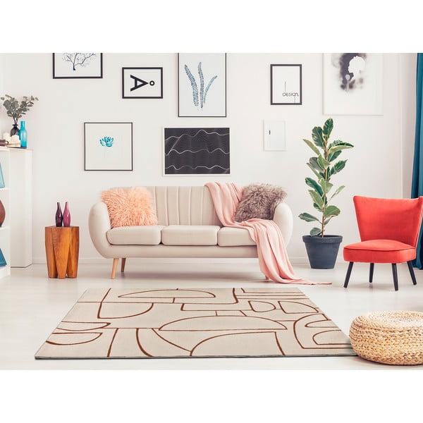 Opečnato oranžno-kremno bela preproga 80x150 cm Beruti – Universal-image-2