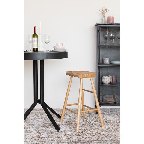 Barsko stol iz masivnega hrasta v naravni barvi (višina sedeža 65,5 cm) Vander – White Label-image-1