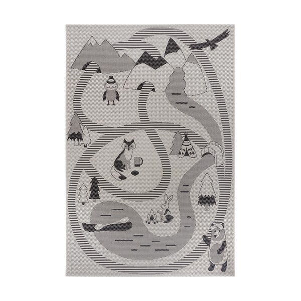 Siva otroška preproga Ragami Animals, 160 x 230 cm