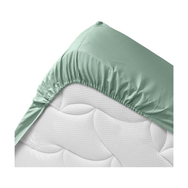 Svetlo zelena napenjalna rjuha iz organskega bombaža 140x190 cm Biolina – douceur d'intérieur-image-3