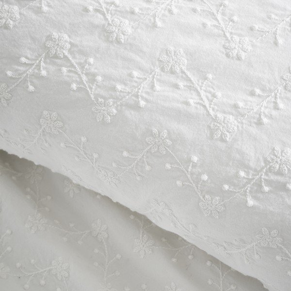 Bela enojna bombažna posteljnina 135x200 cm French Knot Jacquard – Bianca-image-2