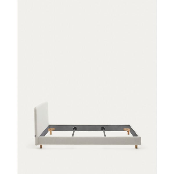 Siva oblazinjena zakonska postelja brez letvenega dna 180x200 cm Valma – Kave Home-image-3