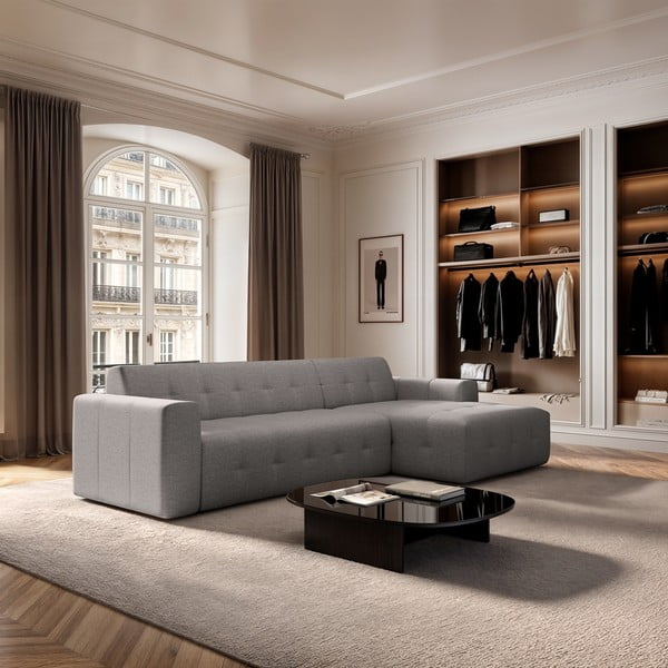 Siva kotna sedežna garnitura (desni kot/z ležalnikom) Tuil – Rodier-image-1