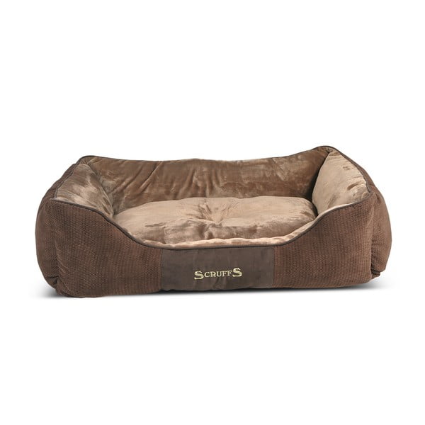 Rjava plišasta postelja za pse 70x90 cm Scruffs Chester XL – Plaček Pet Products