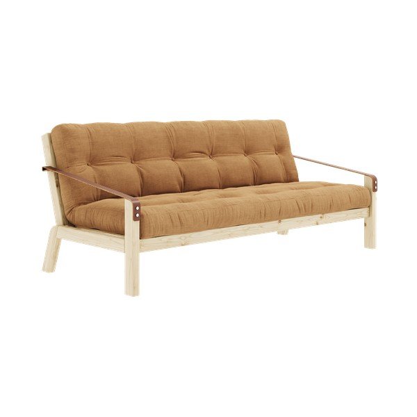 Gorčično rumena raztegljiva sedežna garnitura iz rebrastega žameta 204 cm Poetry – Karup Design-image-2