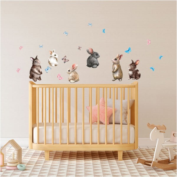 Stenske nalepke Ambiance Baby Rabbits-image-1
