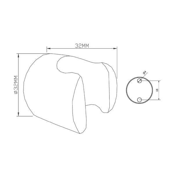 Medeninasto držalo za glavo za prhanje v sijajno srebrni barvi ø 3 cm – Sapho-image-1