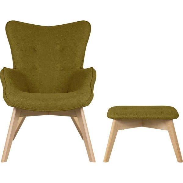 Zelen fotelj z naslonjalom za noge Niko – Ropez-image-2