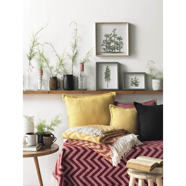 Bordo rdeča pletenina z bombažem Euromant Chevron, 140 x 160 cm-image-1