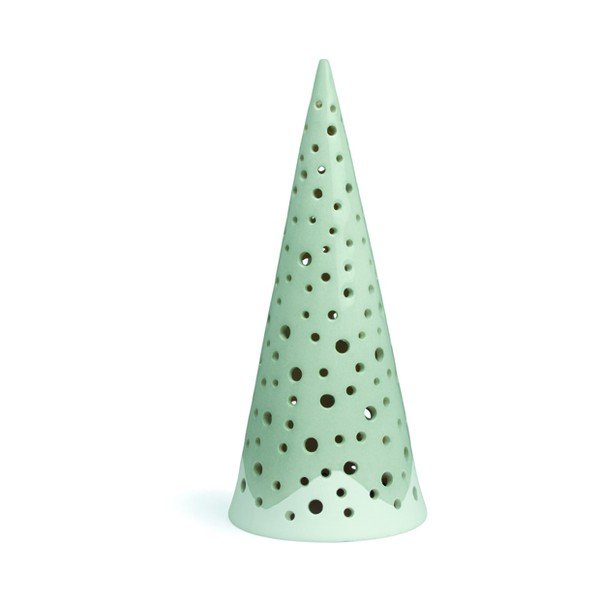Turkizni božični svečnik iz kostnega porcelana Kähler Design Nobili, višina 19 cm