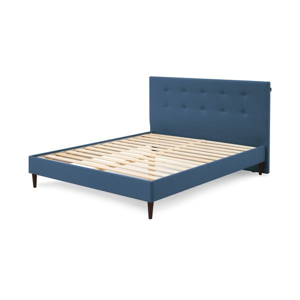 Modra zakonska postelja Bobochic Paris Rory Dark, 160 x 200 cm