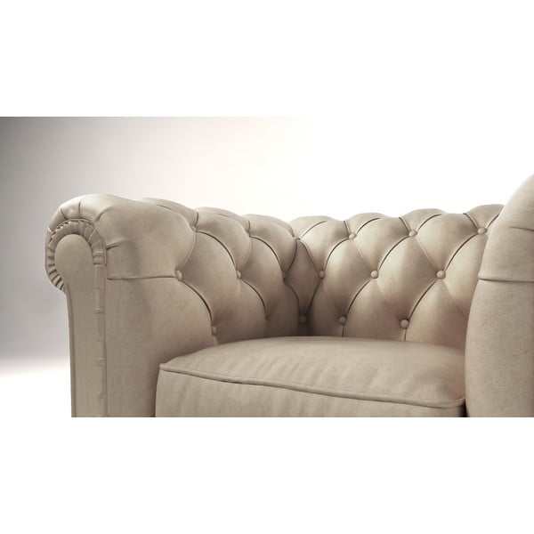 Kremno bel žameten fotelj Cambridge – Ropez-image-3