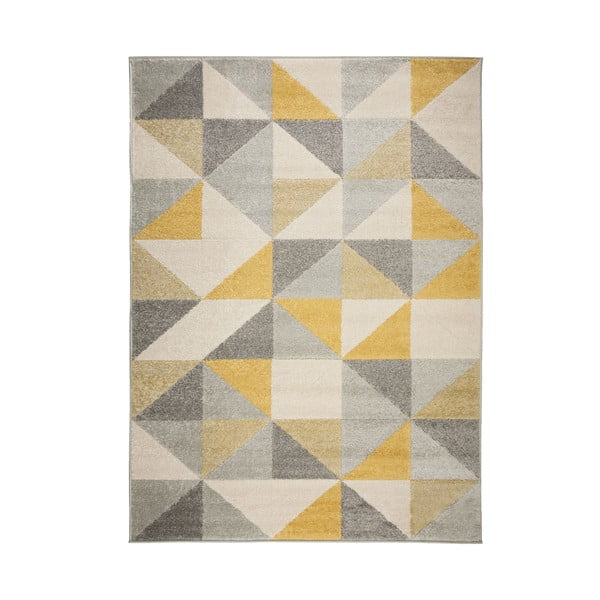 Siva in rumena preproga Flair Rugs Urban Triangle, 200 x 275 cm
