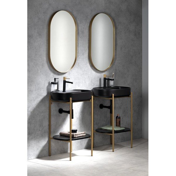 Črn keramičen umivalnik 60x40 cm Infinity Oval – Sapho-image-1