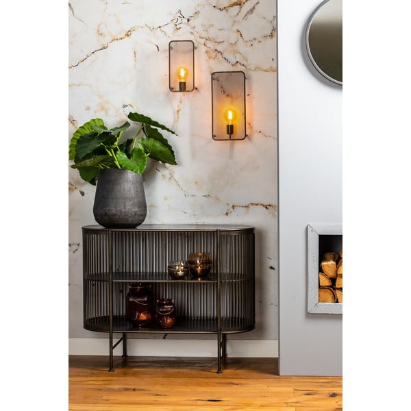 Črna kovinska komoda 100x80 cm Yinthe - Light & Living-image-2