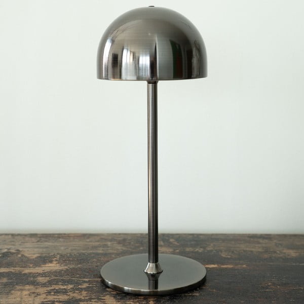 Temno siva LED namizna svetilka z daljinskim upravljalnikom s kovinskim senčilom (višina 30 cm) Tim – Sirius-image-1