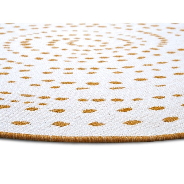 Oker/bela okrogla zunanja preproga ø 200 cm Bali - NORTHRUGS-image-3