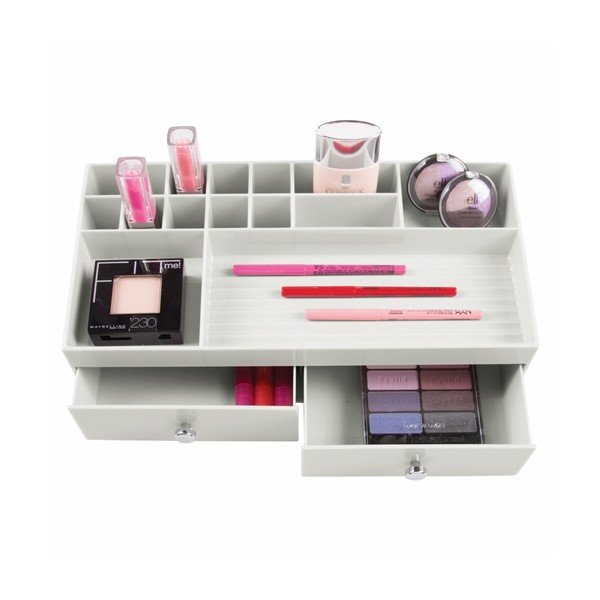 Beli organizator z 2 predaloma InterDesign Cosmetic Plus-image-2