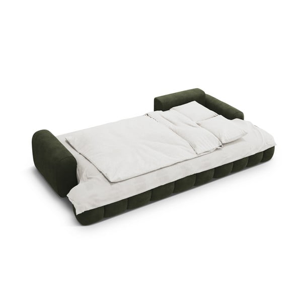 Zelena žametna raztegljiva/s prostorom za shranjevanje kotna sedežna garnitura (desni kot/z ležalnikom) Linz – Cosmopolitan Design-image-4