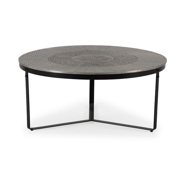 Črna/siva okrogla klubska mizica v mat dekorju ø 90 cm Clarisa – MOME-image-4