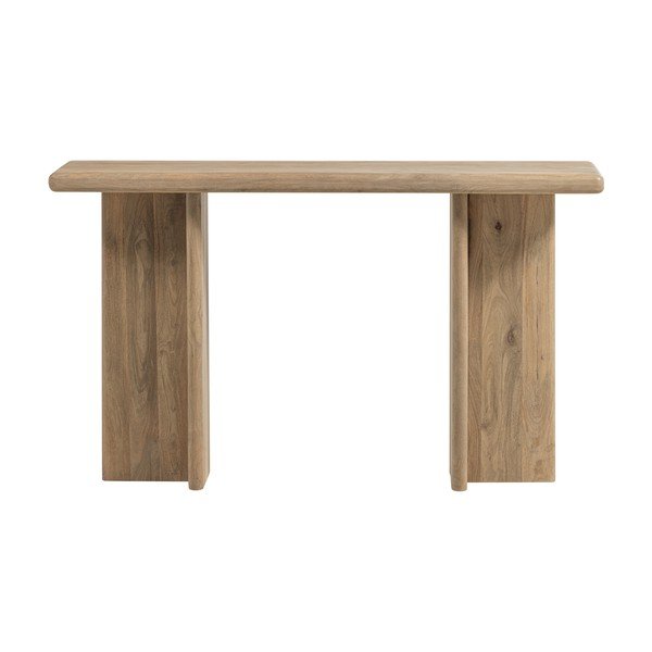 Stranska mizica iz masivnega manga v svetli naravni barvi 40x80 cm Ato – WOOOD