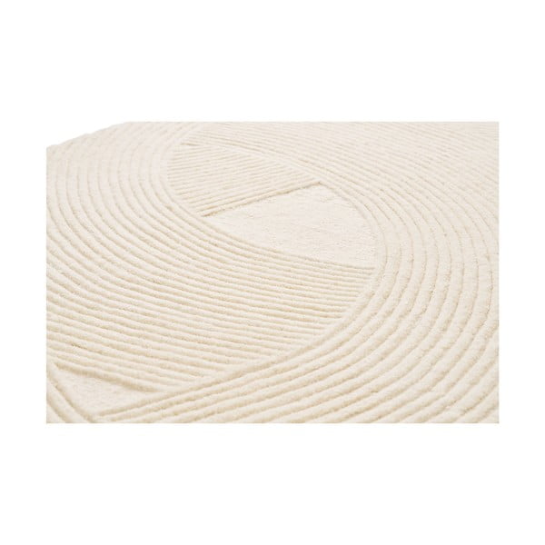 Kremno bela ročno tkana volnena preproga 160x230 cm Pune – House Nordic-image-2