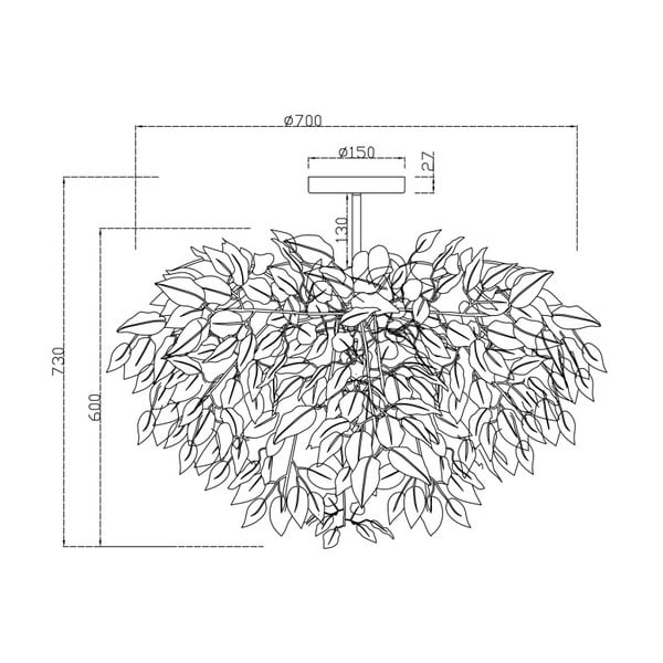 Bela viseča svetilka Reality Pendant Leavy, višina 73 cm-image-1