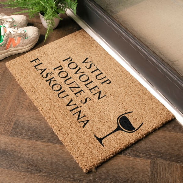 Predpražnik iz kokosovih vlaken 40x60 cm Flaška Vína – Artsy Doormats-image-2