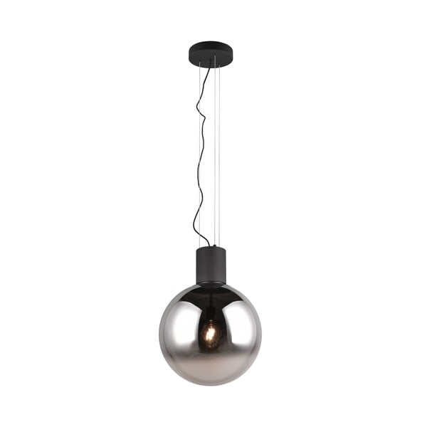 Črna LED viseča svetilka s steklenim senčilom ø 50 cm Cipallone – CINQUE