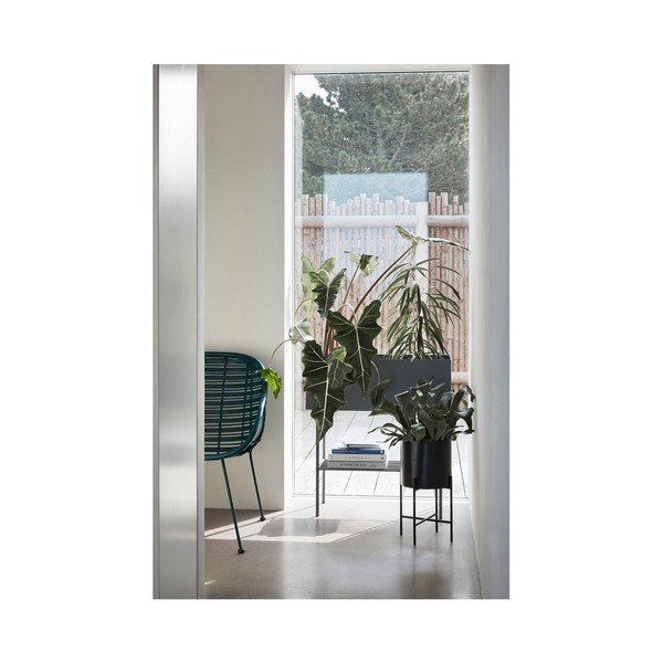 Komplet 2 črnih železnih cvetličnih loncev na podstavkih Hübsch Haggo-image-3