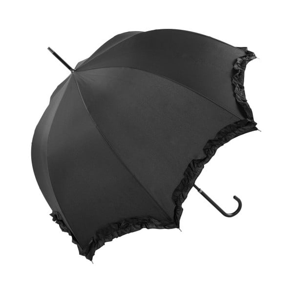 Črni poročni dežnik Ambiance Scallop, ⌀ 92 cm