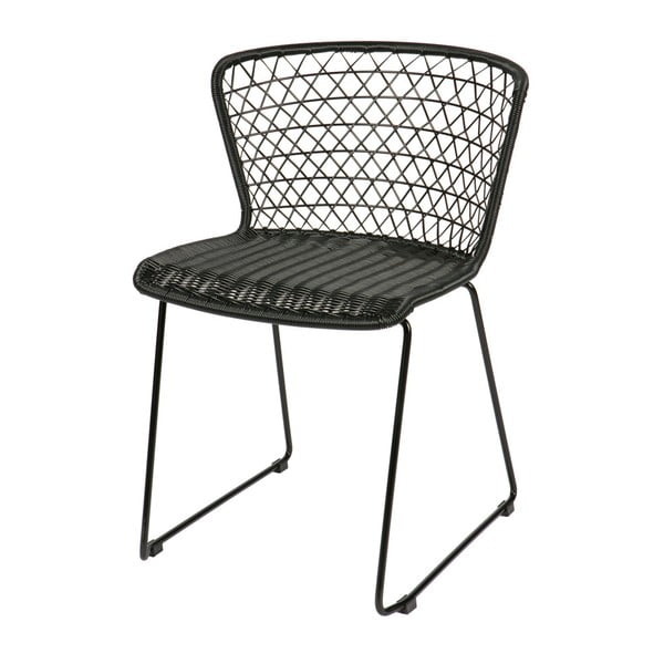 Komplet 2 črnih stolov s kovinsko konstrukcijo BePureHome Quadro
