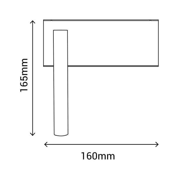 Črna stenska svetilka SULION Clara, višina 16,5 cm-image-3