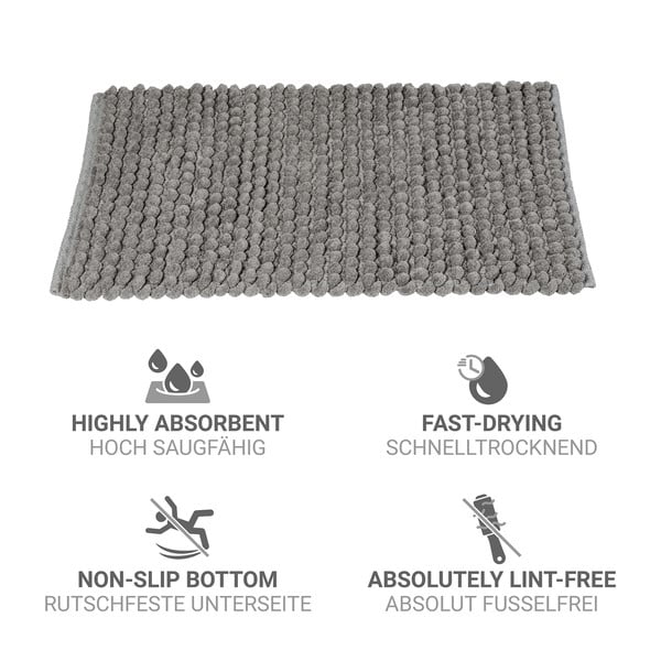 Siva tekstilna kopalniška preproga 50x80 cm Solivo – Wenko-image-4