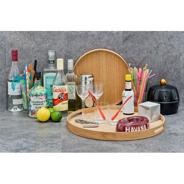 Okrogel lesen pladenj iz hrasta Wireworks Busboy, ø 30,8 cm-image-4