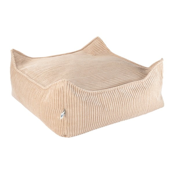Svetlo rjava otroška vreča za sedenje iz rebrastega žameta Square – Wigiwama