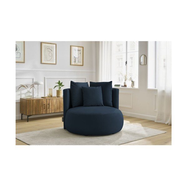 Temno moder žameten fotelj Cesar – Bobochic Paris-image-1