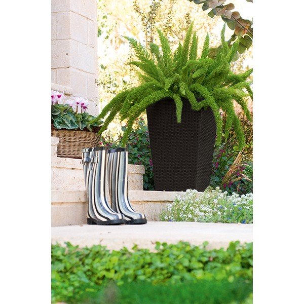 Plastičen okrasni cvetlični lonec Rattan – Keter-image-1