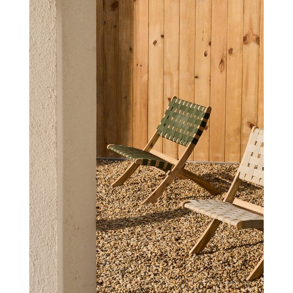 Zelen vrtni fotelj iz masivnega lesa Chabeli – Kave Home-image-1