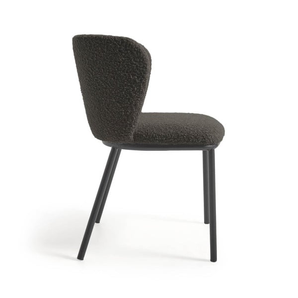 Črn oblazinjen jedilni stol Ciselia – Kave Home-image-2