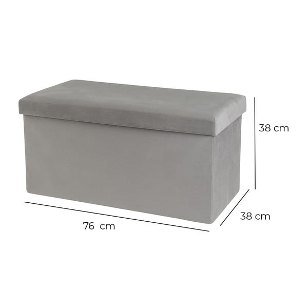 Svetlo siv žameten tabure Estela – Casa Selección-image-3