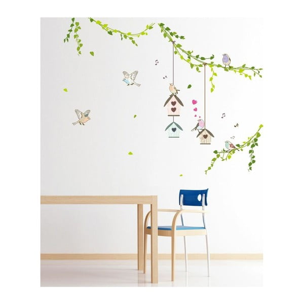 Komplet stenskih nalepk Ambiance Ptičje kletke v gozdu-image-3