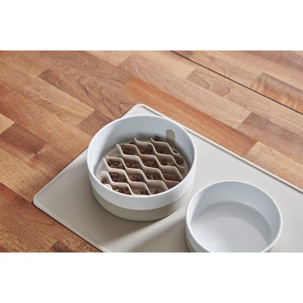 Porcelanasta posoda za hrano za pse ø 17,5 cm Coppa Greige S/M – MiaCara-image-1