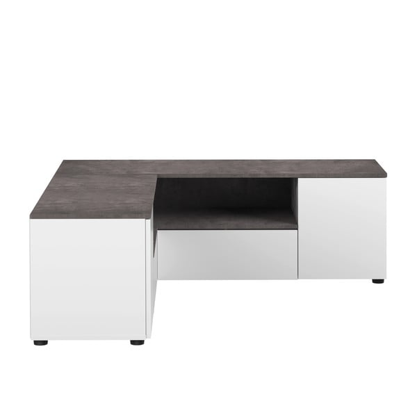 Bela/siva TV omarica v betonskem dekorju 130x46 cm Angle – TemaHome-image-2