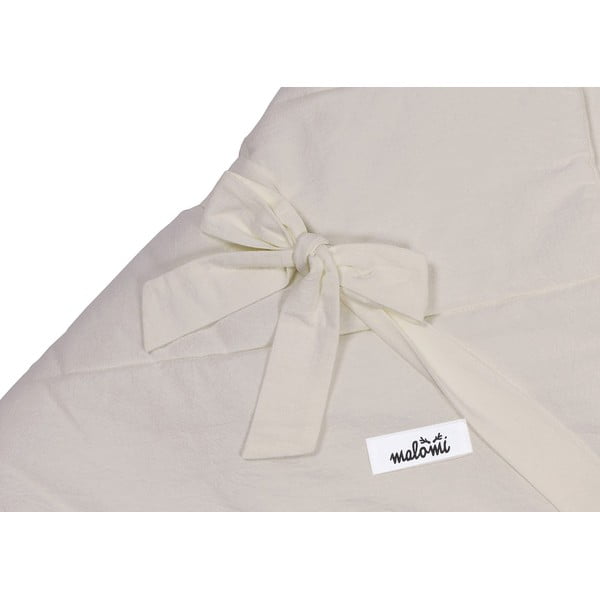 Kremno bela bombažna odejica za povijanje 75x75 cm - Malomi Kids-image-1
