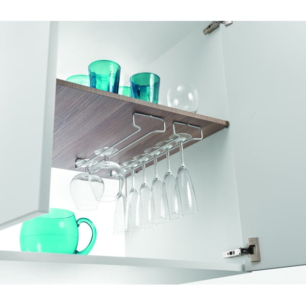 Stenska jeklena držala za kozarce za vino v kompletu 2 Rail - Metaltex-image-1